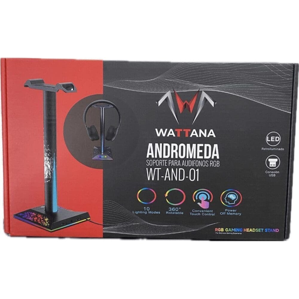 Soporte Para Diadema Wt-And-01 Andromeda Con Iluminación Led Y Puertos Usb