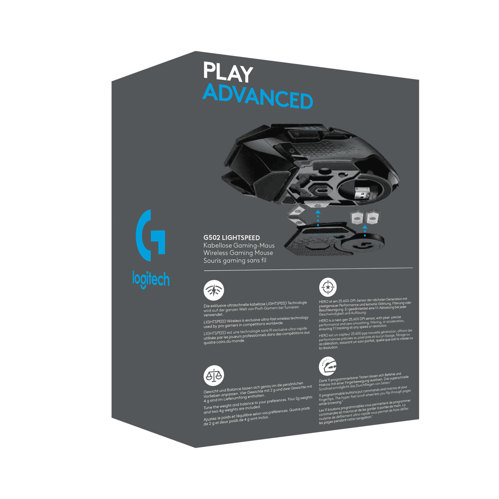 Mouse Gaming Logitech G502 Hero Rgb Inalámbric Lightspeed - Imagen 3