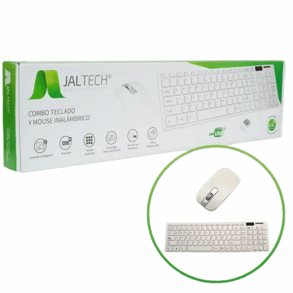 Combo Mouse Teclado Inalámbrico White 10306
