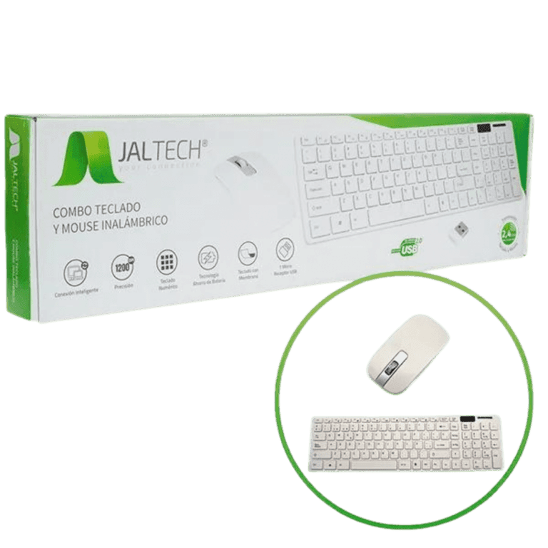 Combo Mouse Teclado Inalámbrico White 10306