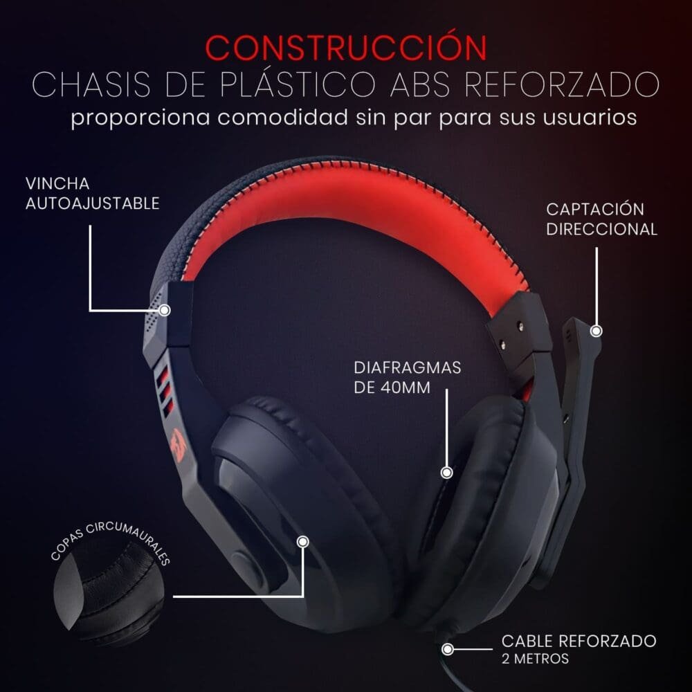 Diademas Gamer Redragon H120 Ares 3.5 - Imagen 3