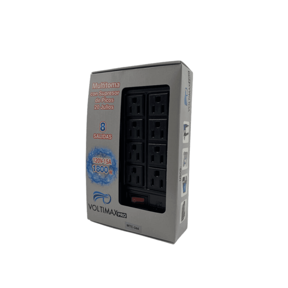 Mtc-344 Multitoma Cuadrado 15a 120vac Con Supresor De 1m Pro - Imagen 2