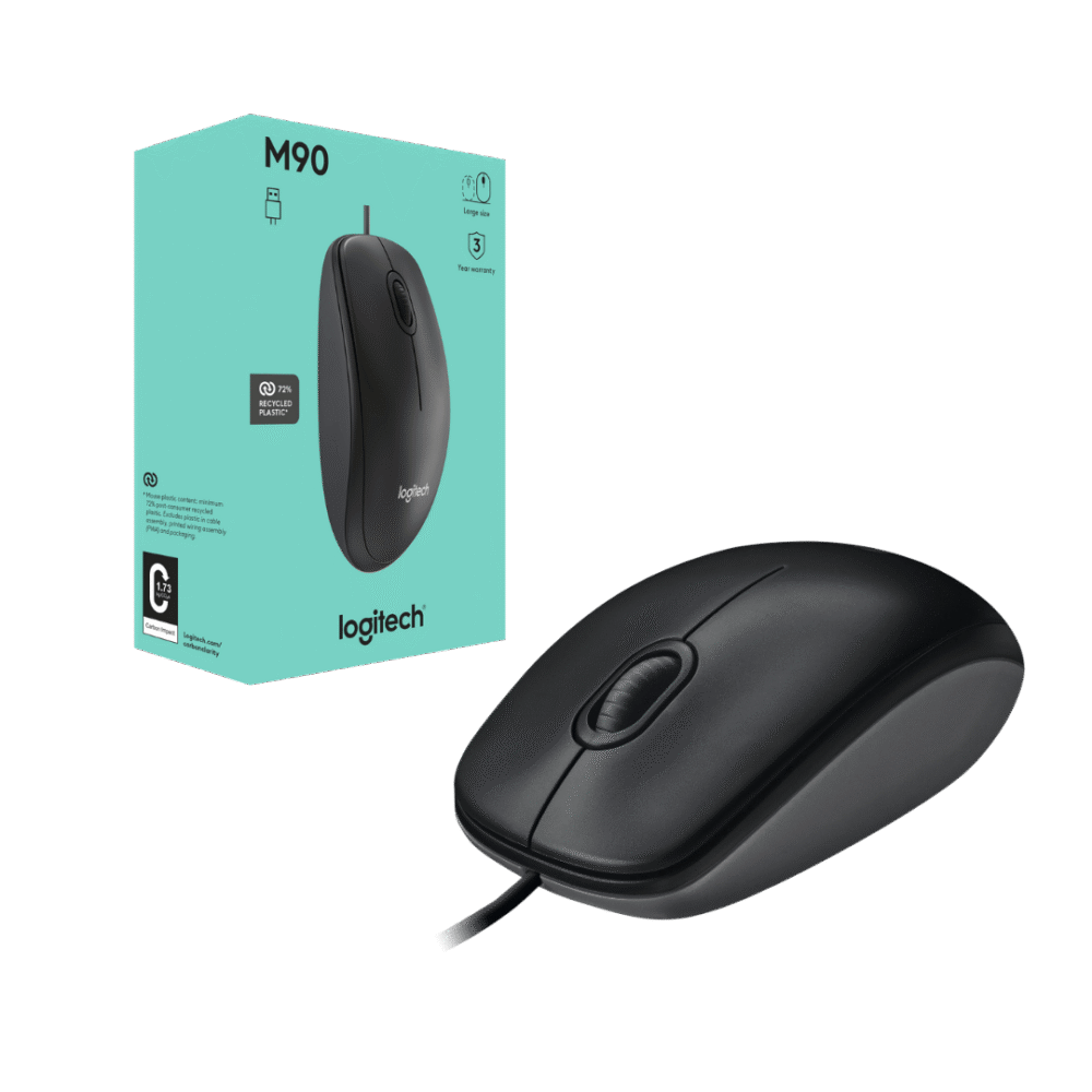 Mouse Óptico Logitech M90 con Cable USB