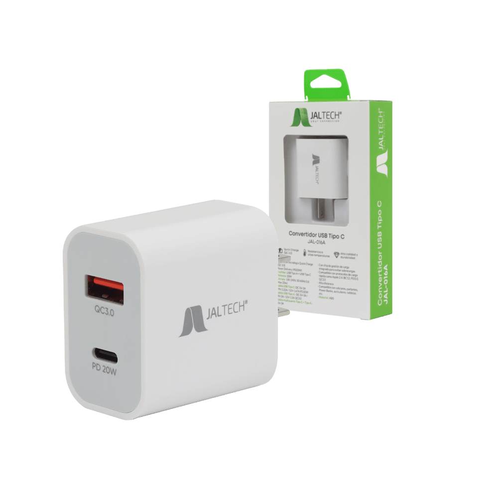 Convertidor Usb Y Tipo C D Pared 20w Qc Lh01 30459