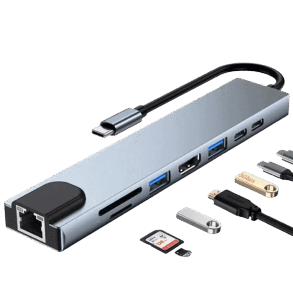Hub Multipuertos Usb Tipo C 8 En 1 Hdtv Lh036 11234