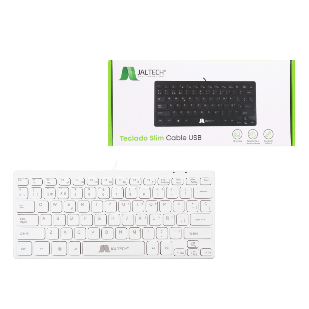 Teclado Slim Blanco Cable Usb K1000 11436