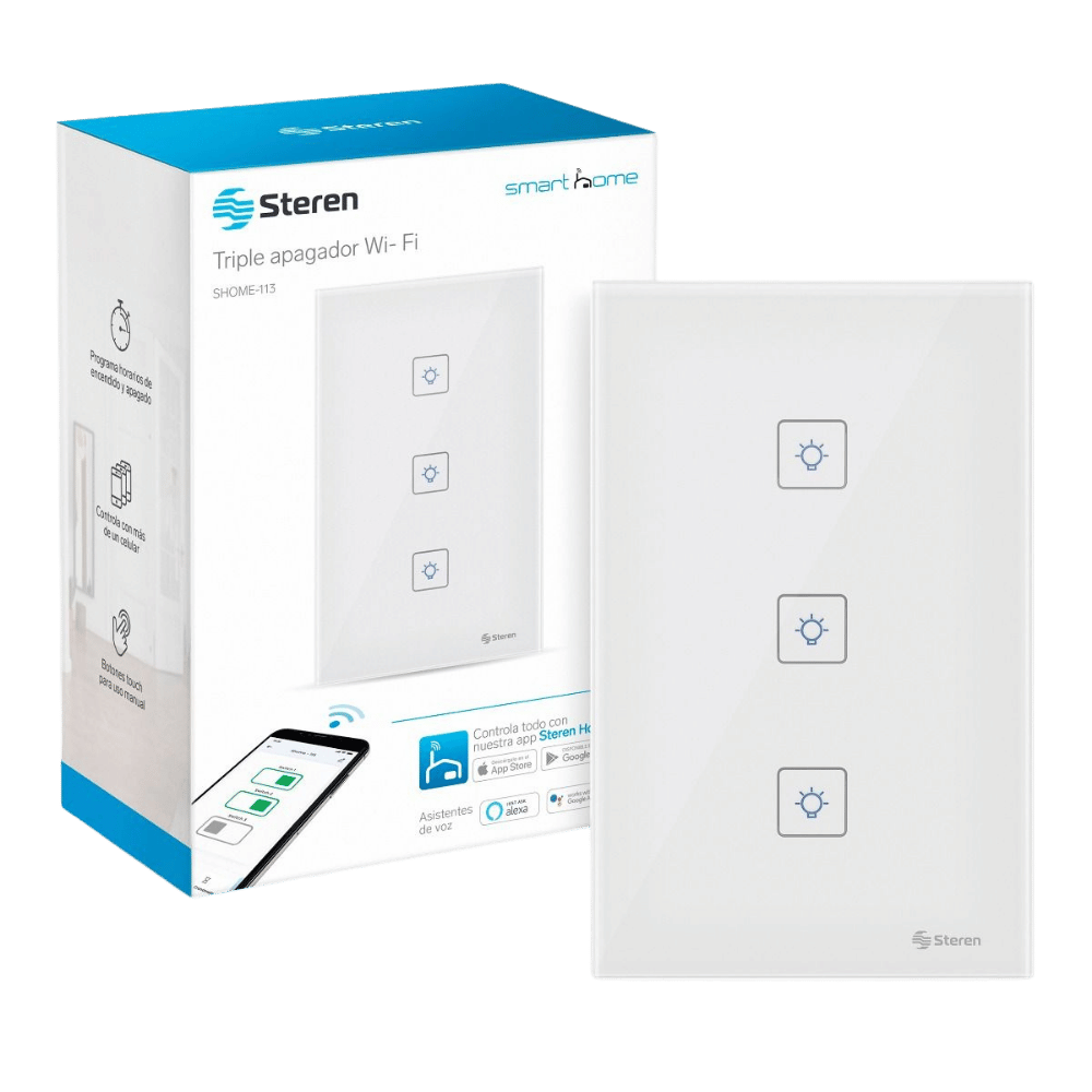 Triple Apagador Wifi De Pared Steren