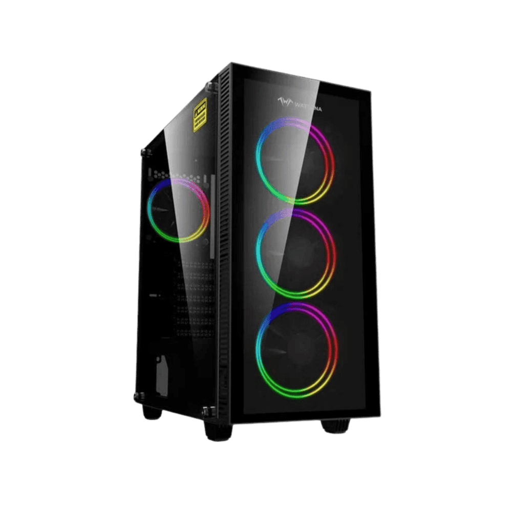 Chasis Gamer Wattana Obruks Wa-Ch-3603 Negro + 4 Ventiladores Gmx-12-Dbb Argb