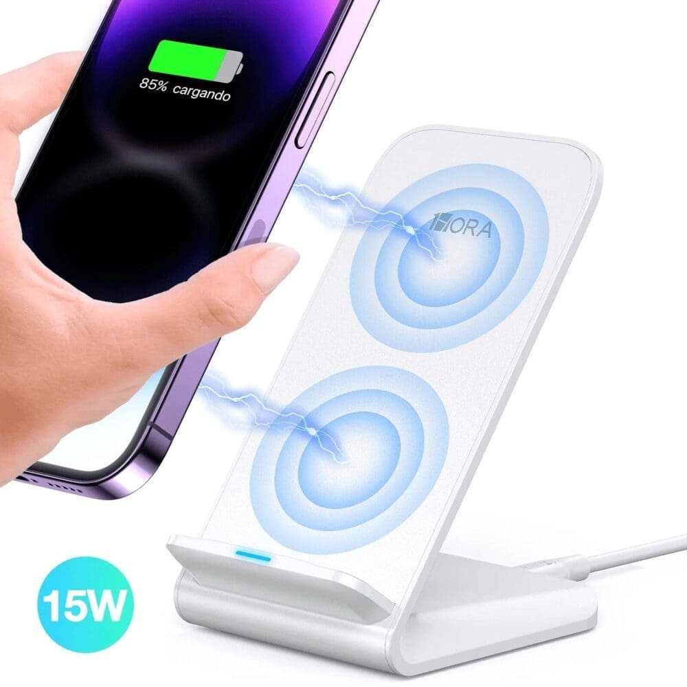 Cargador 1hora Gar157 Inalámbrico 15w Blanco
