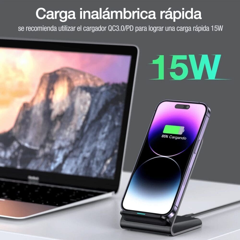 Cargador 1hora Gar157 Inalámbrico 15w Blanco - Imagen 6