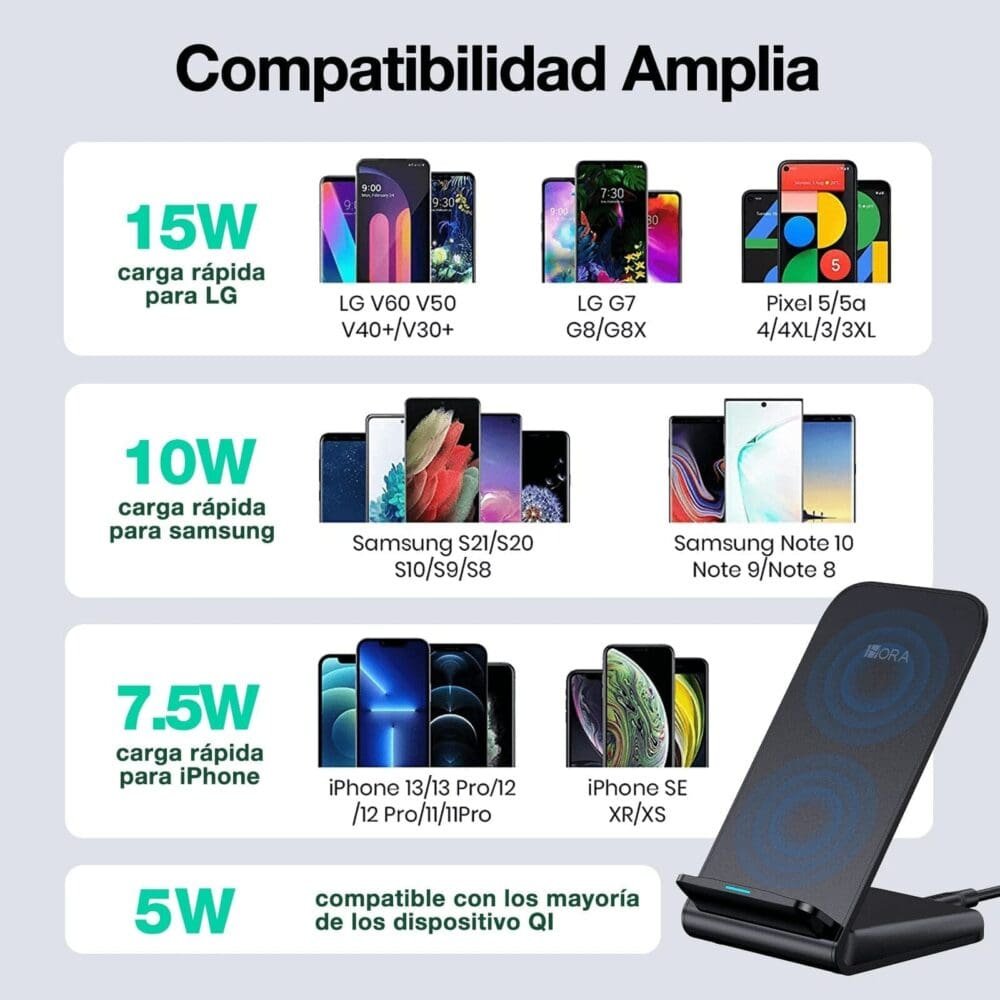 Cargador 1hora Gar157 Inalámbrico 15w Blanco - Imagen 5