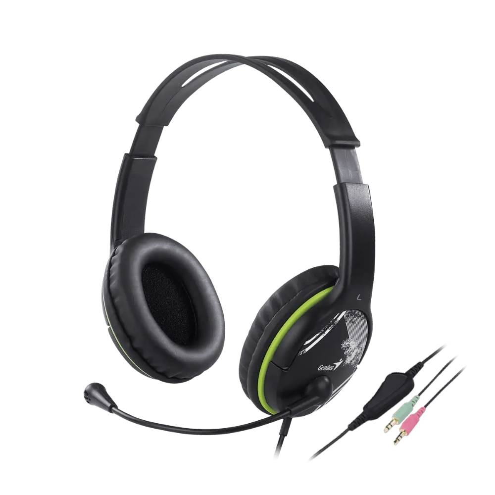 Audifono Diadema Genius Hs-400a 2 Plug 3.5mm Verde/Negro - Imagen 5