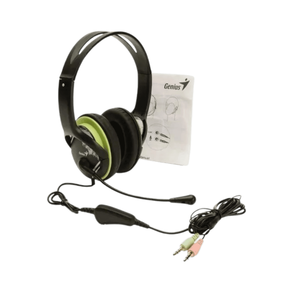 Audifono Diadema Genius Hs-400a 2 Plug 3.5mm Verde/Negro - Imagen 3