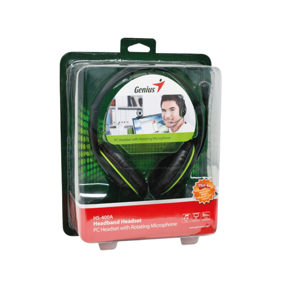 Audifono Diadema Genius Hs-400a 2 Plug 3.5mm Verde/Negro - Imagen 6