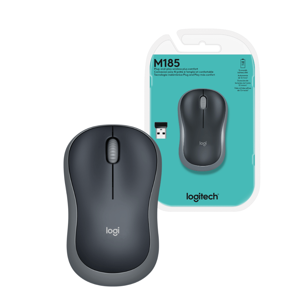 Mouse Logitech M185 Negro Inalambrico
