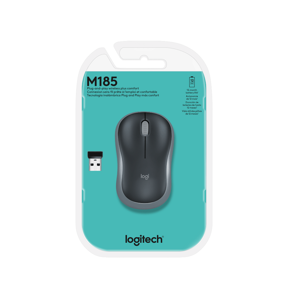 Mouse Logitech M185 Negro Inalambrico - Imagen 3