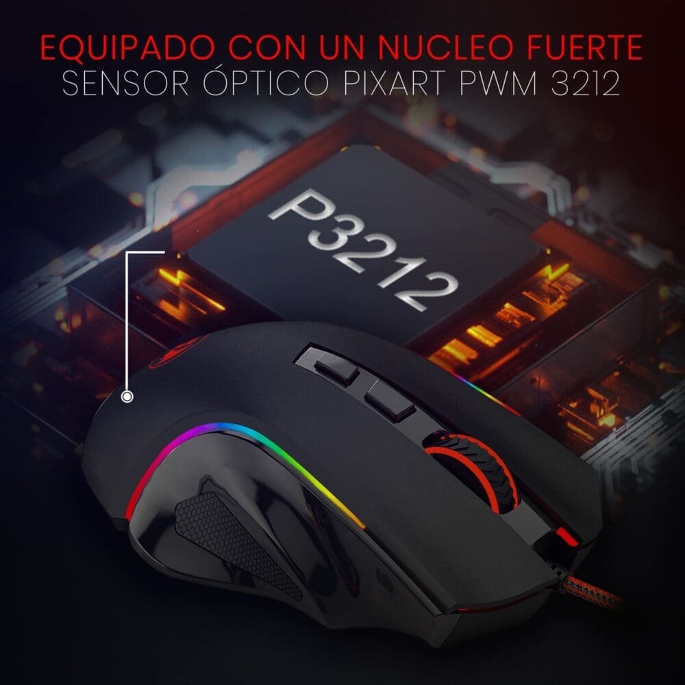 Mouse Griffin Chroma Gamer Redragon M607 - Imagen 2