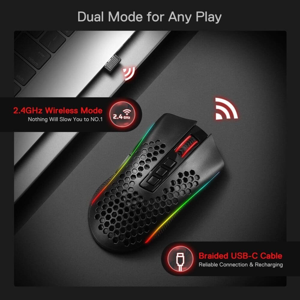 Mouse Inalambrico Redragon Storm Pro M808-Ks - Imagen 5