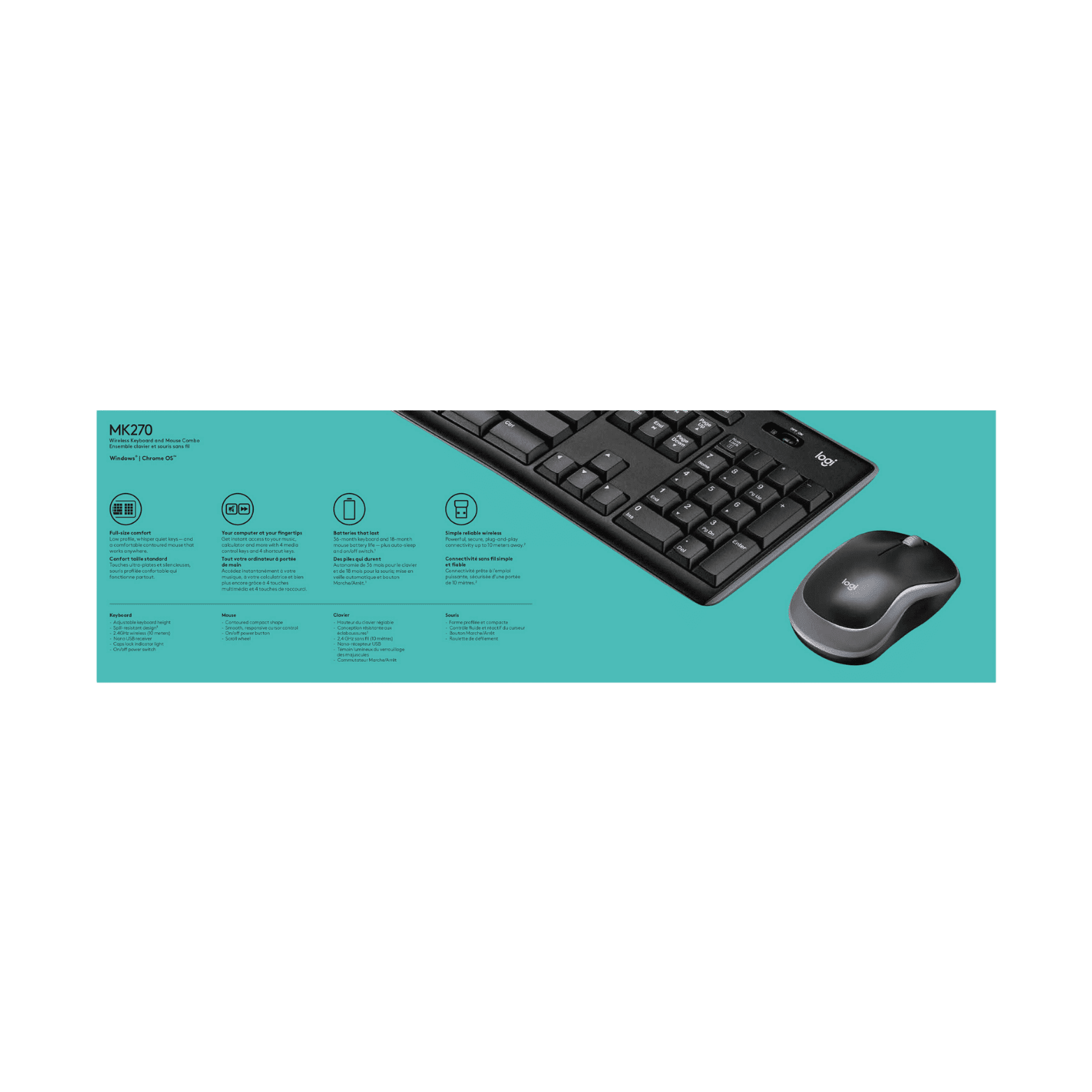 Combo Teclado y Mouse Logitech Mk270 Inalambrico - Imagen 6