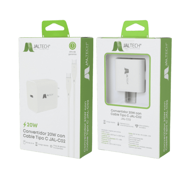 Cargador 20w Pd Con Cable Tipo C Jaltech 30635
