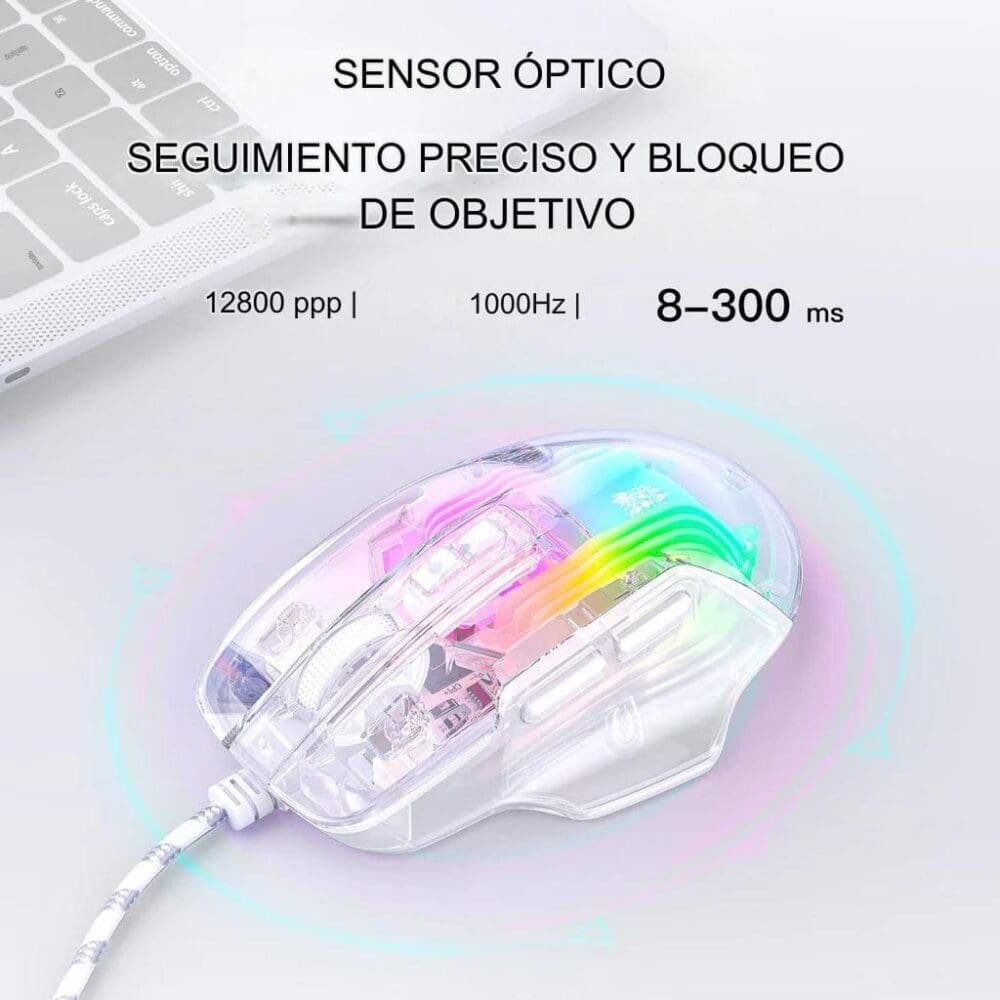 Mouse Onikuma Cw923 Transparente Rgb - Imagen 5