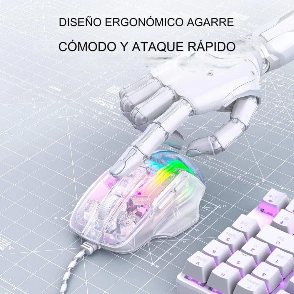 Mouse Onikuma Cw923 Transparente Rgb - Imagen 7