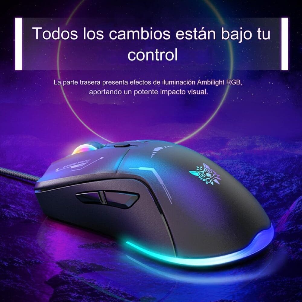 Mouse Gamer Onikuma Cw917 Rgb 3600dpi - Imagen 4