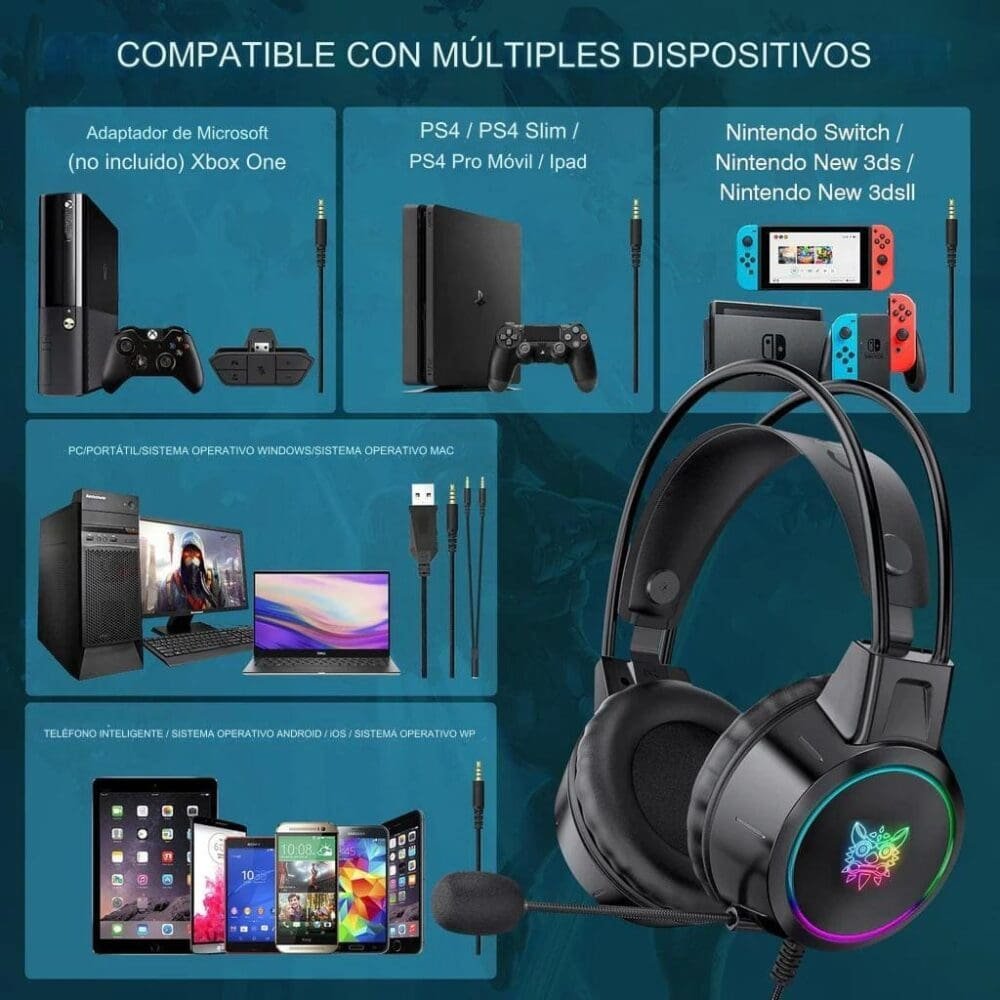 Audífonos Onikuma X15 Pro Rgb Jal-15pro - Imagen 5