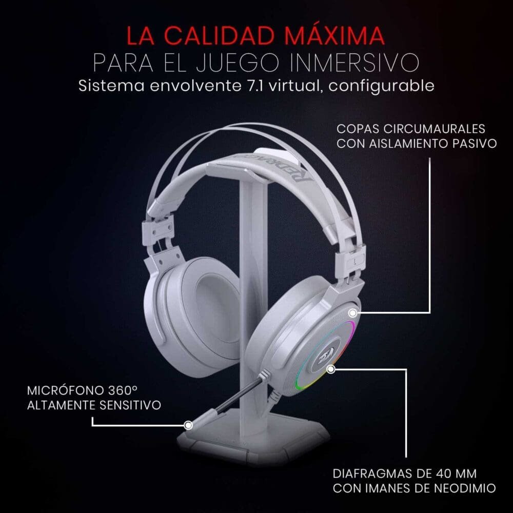 Diadema Gamer Redragon Lamia 2 H320 Rgb - Imagen 9