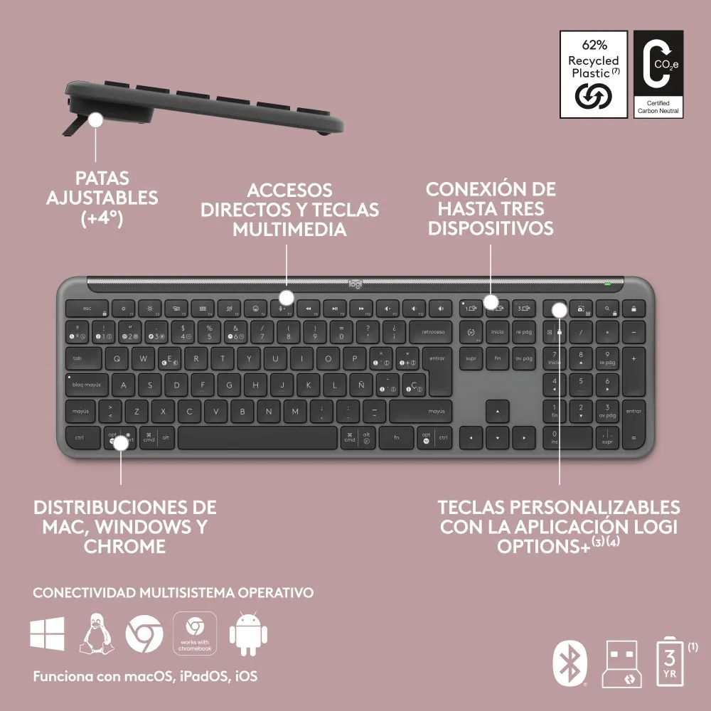 Teclado inalámbrico Logitech Signature Slim K950 - Imagen 2