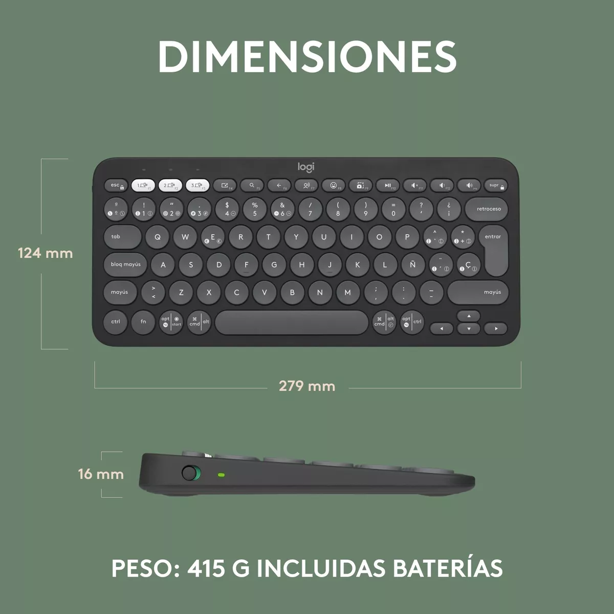 Combo Logitech Pebble 2: Teclado K380s + Mouse M350s - Imagen 2