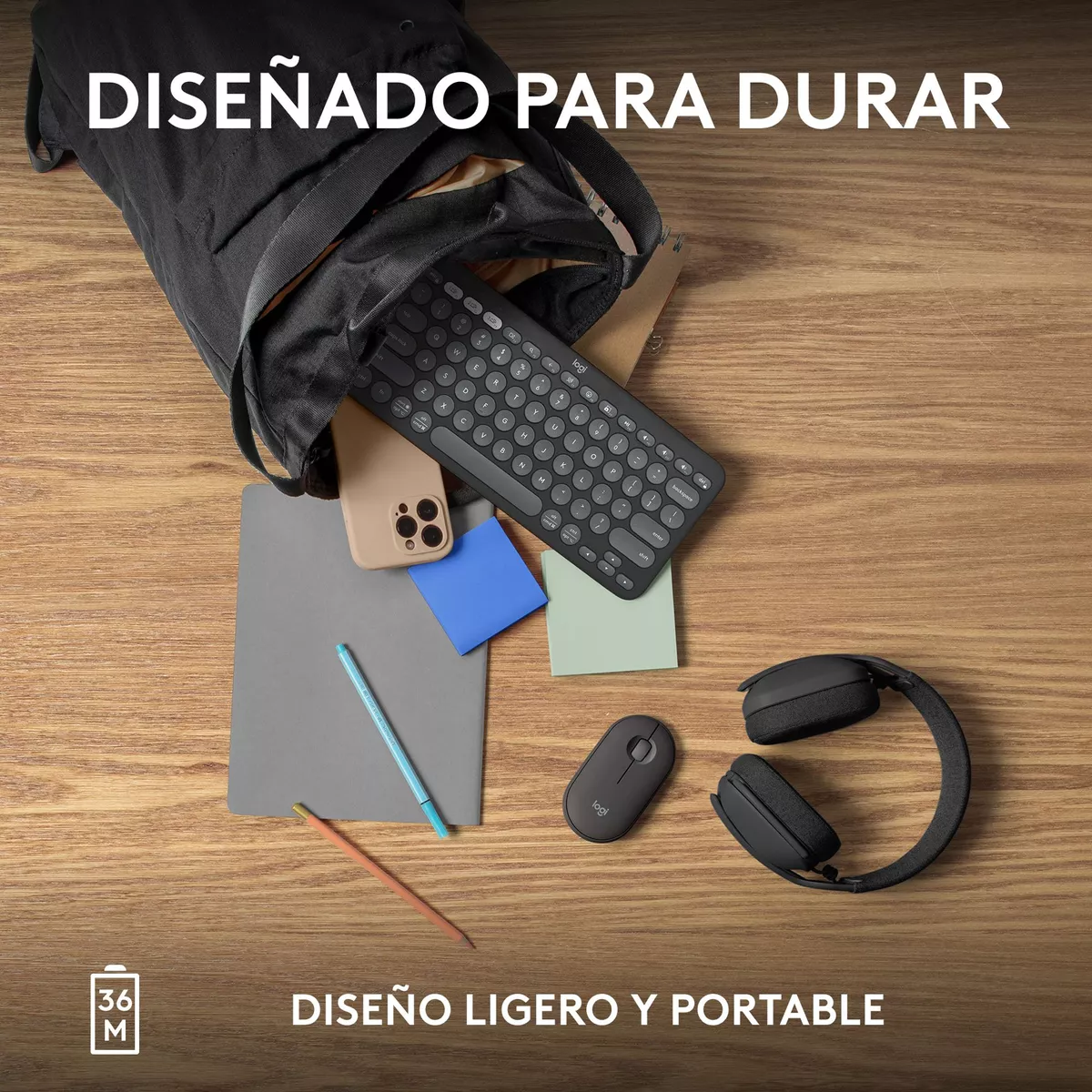 Combo Logitech Pebble 2: Teclado K380s + Mouse M350s - Imagen 4