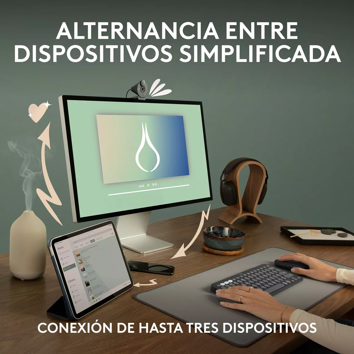 Combo Logitech Pebble 2: Teclado K380s + Mouse M350s - Imagen 6