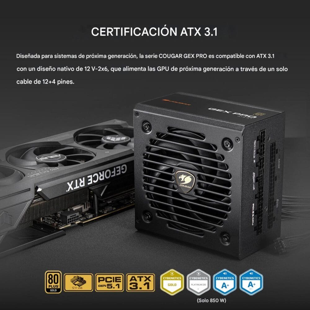 Fuente Cougar Gex Pro 80 Plus Gold Pci5.0 - Imagen 2