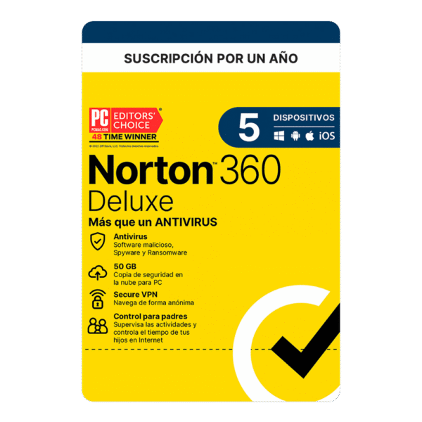 Norton 360 Deluxe 5 Dispositivos 1 Año