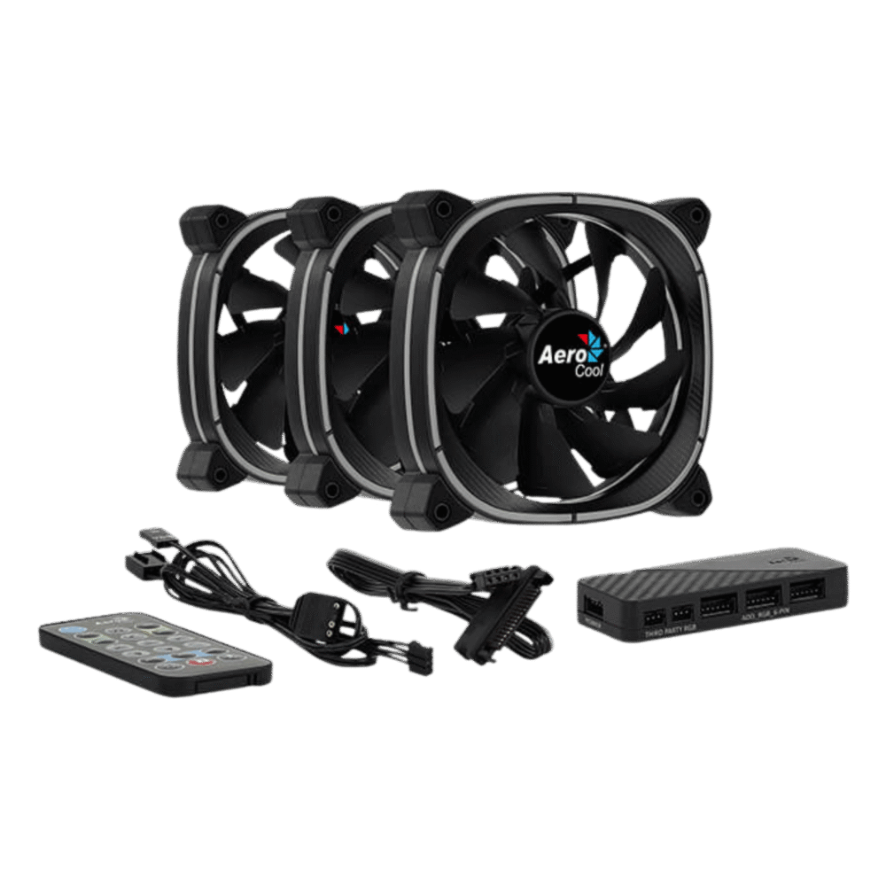 Kit Aerocool 3 Ventiladores Astro 12pro 3 Fans + Controladora - Imagen 2