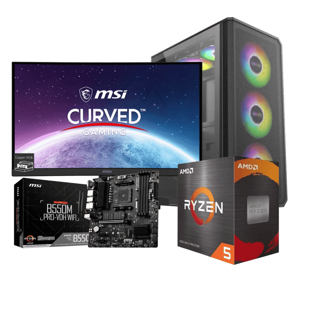 Equipo Master PDB55W56GM516G: Ryzen 5 5600Gt+8GB DDR4 + SSD 500Gb + F.650w+ Monitor
