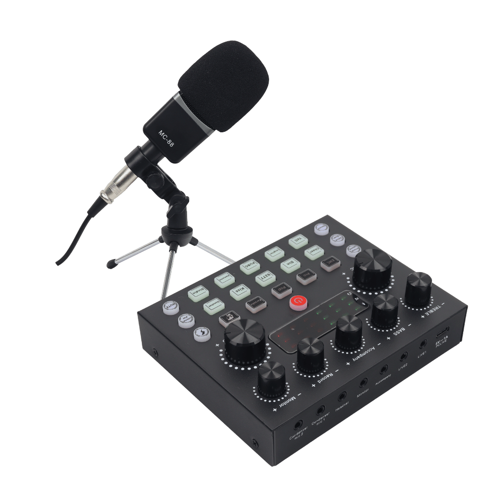 Kit Mic Pro Condensador + Tarjeta De Sonido 30739