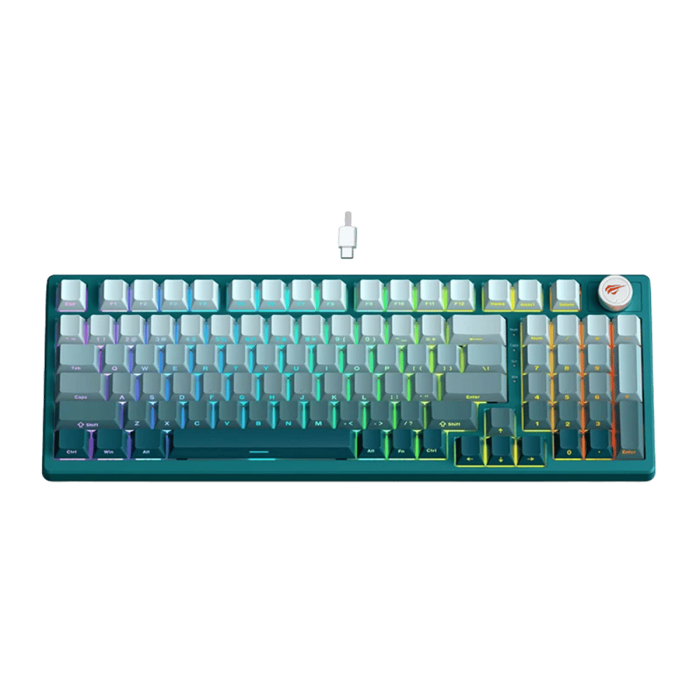 Teclado Mecanico Gamer Havit Kb899l Blanco Verde