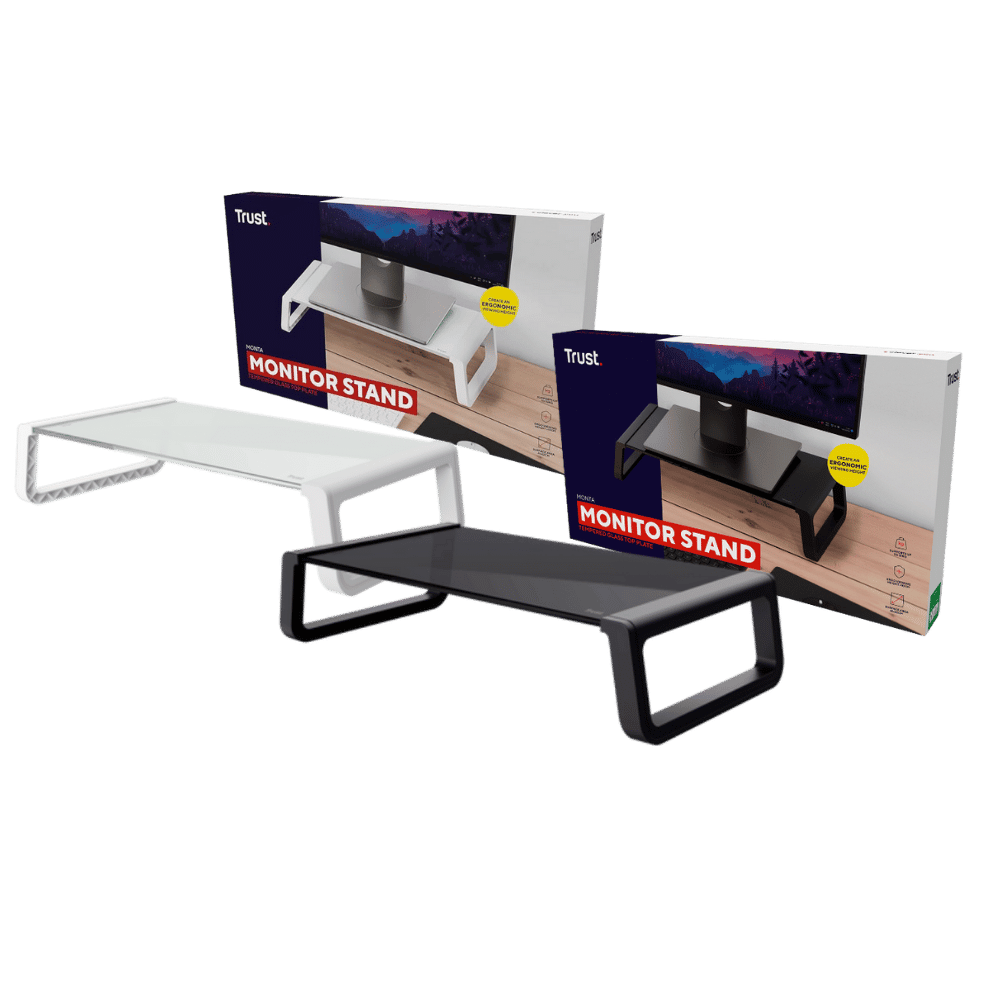 Base Soporte Para Monitor en Cristal Templado Trust Monta
