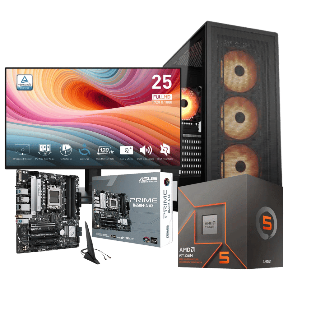 Equipo Pro DYNAMICP-A85-12: Ryzen 5 8500G+ 32GB+ SSD 512B+F.650W+ Monitor 25"