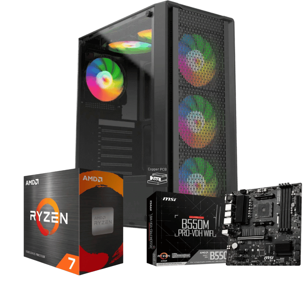 Cpu Master FCBB55W57GM116: Ryzen 7 5700G+ 32GB+ SSD 1 TB+F.700W
