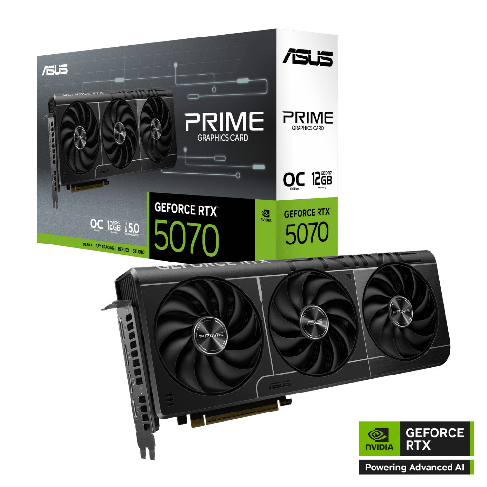 Tarjeta de Video ASUS PRIME GeForce RTX™ 5070 12GB GDDR7 OC Edition