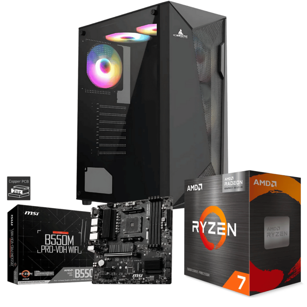 Cpu Master FDBB55W57GM116G: Ryzen 7 5700G+ 32GB+ SSD 1 TB+F.650W
