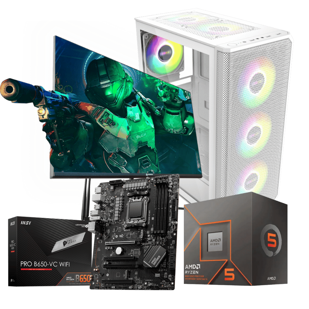 Equipo Master FDWB65W76M116G: Ryzen 5 7600+ 32GB+ SSD 1 TB+F.700W+Monitor 24"