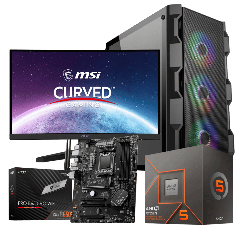 Equipo Master TM4B65W86GM516G: Ryzen 5 8600G+ 32GB+ SSD 500GB+F.550W+Monitor 24"