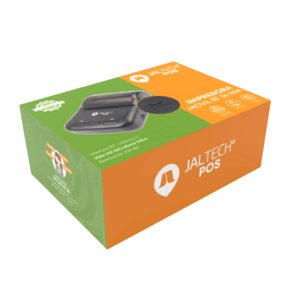 Impresora Termica Movil Jaltech Jal-1258 Bluetooth 58mm, Usb Tipo C - Imagen 3