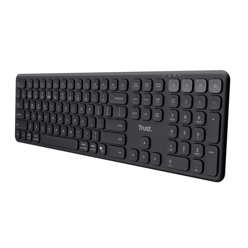 Teclado Trust Vaiya Inalambrico-Bluetooth Negro Recargable