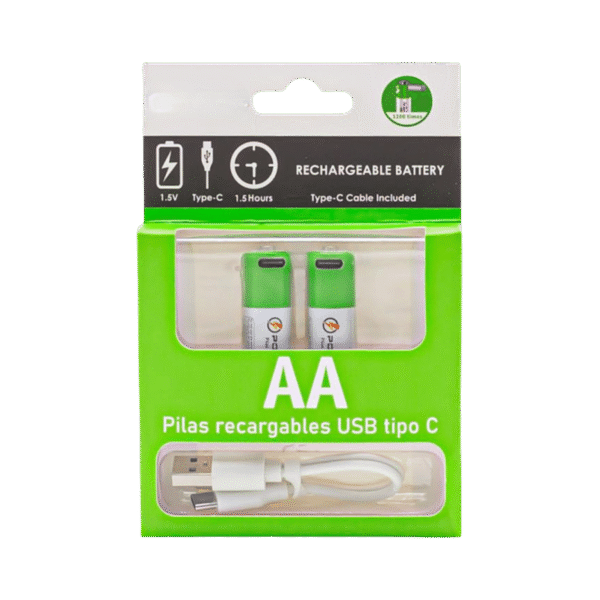 Pilas Recargables Type C 2aa 60004