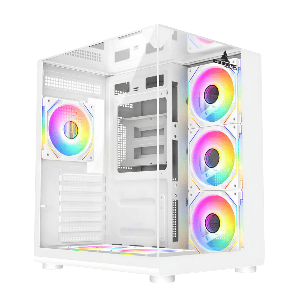 Chasis Gamer Iceberg Crystal Cube S Blanco+ 6 Fans